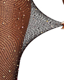 Women's Sexy Elastic Super Shiny Rhinestone Fishnet Stockings