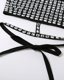 Sexy Halter Neck Backless Elastic Slim Fit Diamond Vest