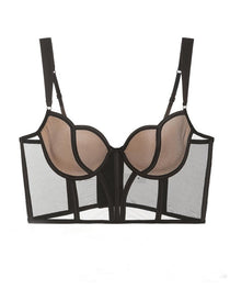 Sexy Sheer Mesh Push-Up Corset Top