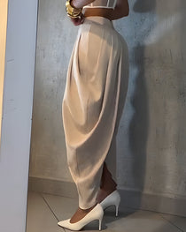 Casual High Waist Loose Ruched Irregular Pants