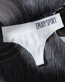 Women's Sexy Seamless Sports Fitness Letter Wide Waist Briefs