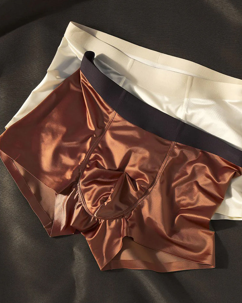 Men's Ice Silk Mulberry Silk Antibacterial Boxer Briefs Secondary image
