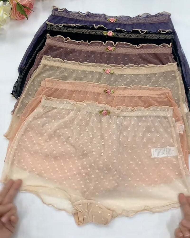 Multipack Women's Heart Lace Flower Decoration High Elastic Underwear Secondary image