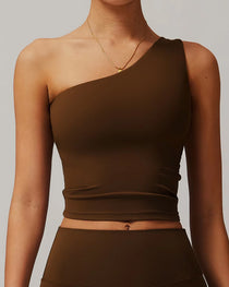One-Shoulder Waist-Hugging Quick-Drying Sports Vest
