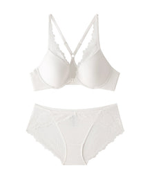 Women's Seamless Front-Clasp Wire-Free Lace Comfort Bra and Panty Set