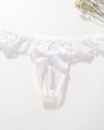 Lace Crotchless Massage Pearl Sexy Thong