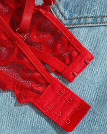 Women's Sexy Lace Mesh Hollow Underwear Set