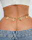Sexy Gold Rhinestone Letter Chain Thongs