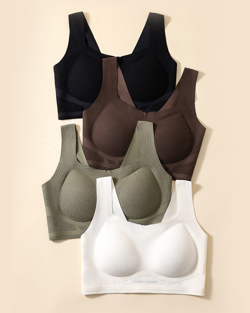Solid Color No-Wire Seamless Push-Up Casual Vest Bra Main image