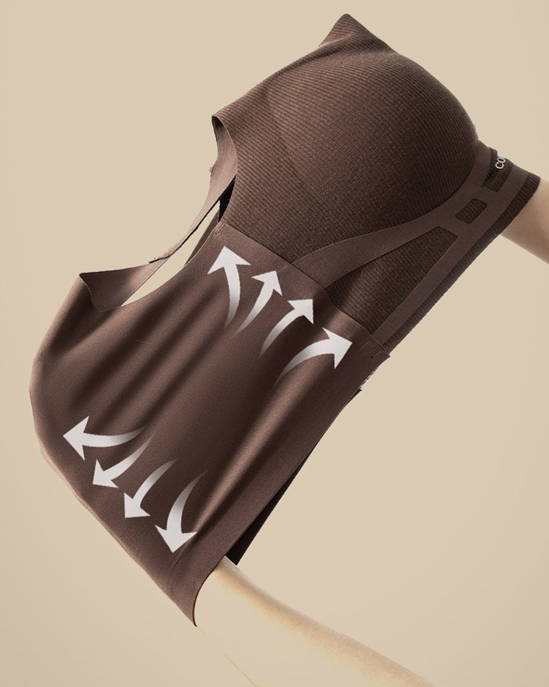 Solid Color No-Wire Seamless Push-Up Casual Vest Bra Secondary image
