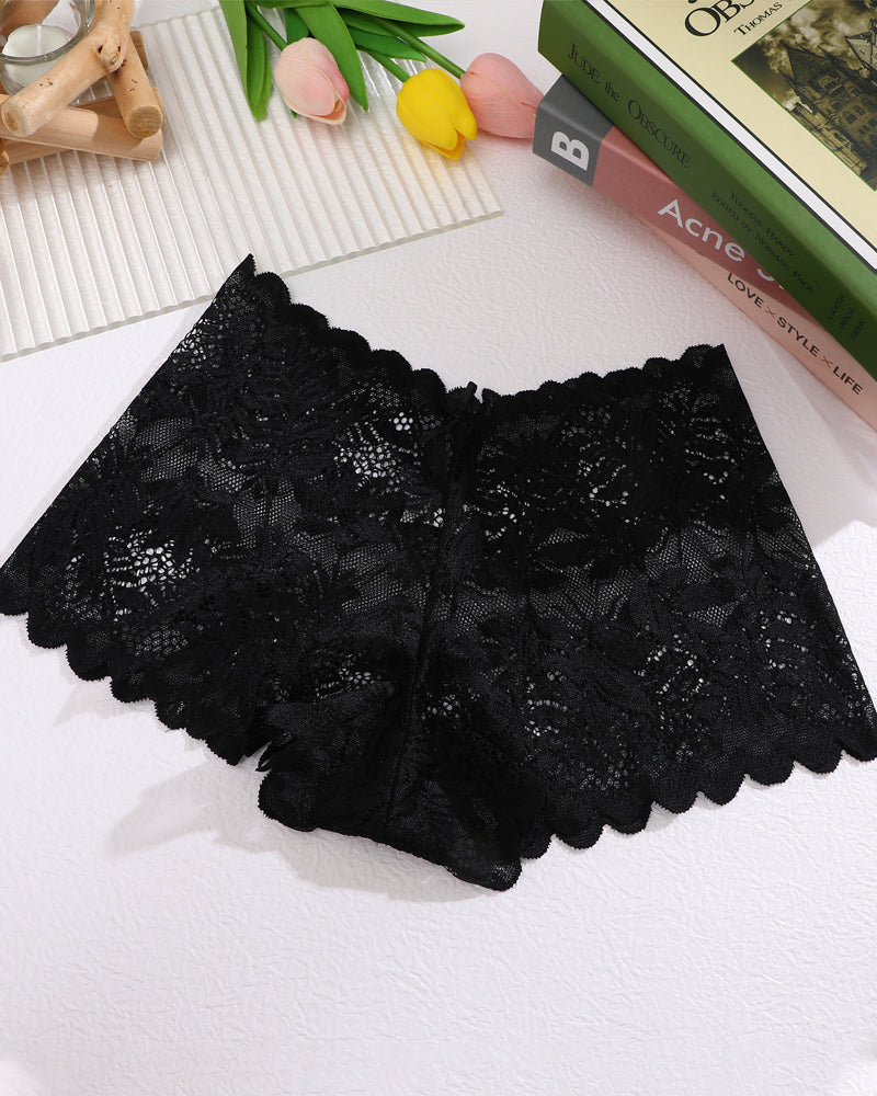 Women's Cotton Bottom Semi-Transparent Seamless Soft Lace Panties Secondary image