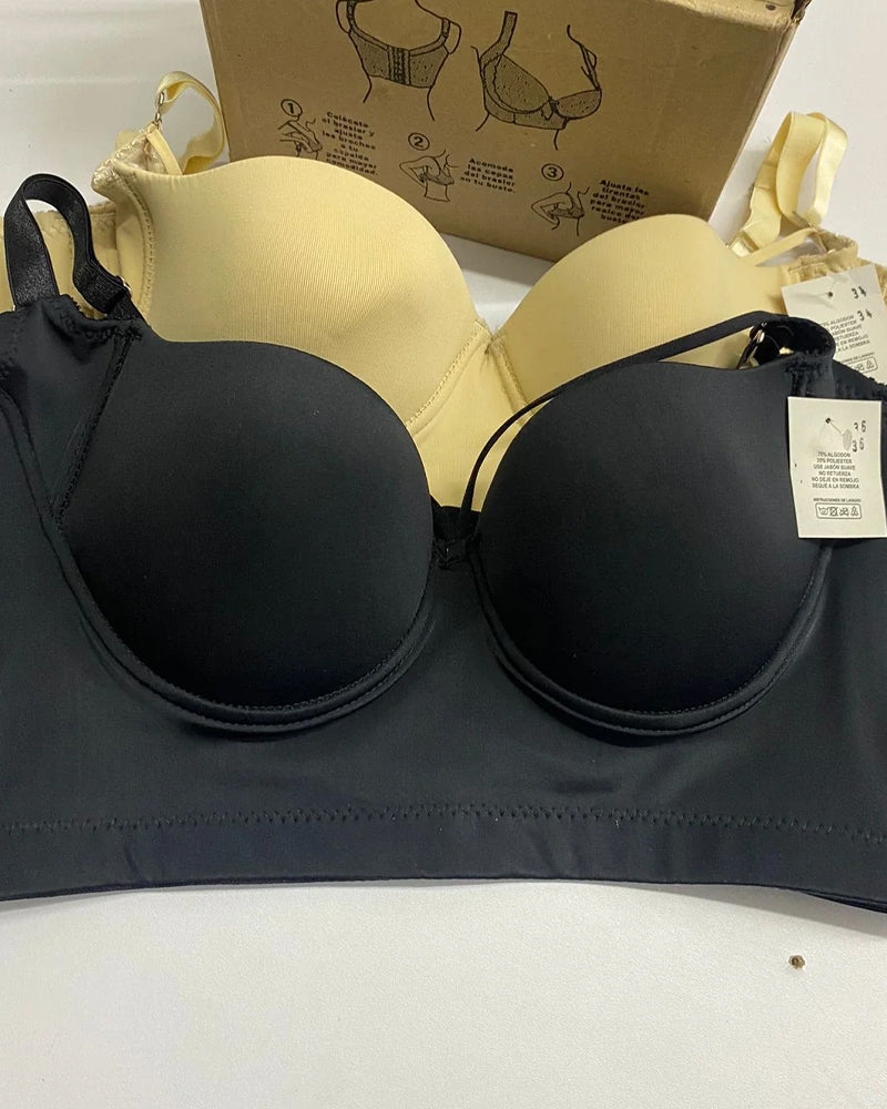 Solid Color Shaping Push-Up Bra With 6-Pin Buckle Secondary image