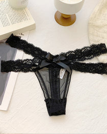 Sexy Colorblock Lace Low-Rise See-Through Mesh Thong