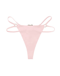 Seamless Double-Strap Heart Metal Ring Design Sexy Thong