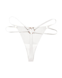 Seamless Double-Strap Heart Metal Ring Design Sexy Thong