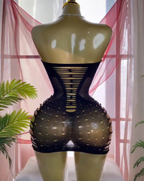 Sexy Fishnet Hollow Tube Top Nightdress