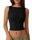Women's Sexy Solid Color Seamless Backless Sleeveless Short Vest