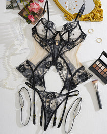 Sexy Mesh See-through Thin Lace Bra Set