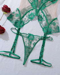 Sexy Mesh See-through Thin Lace Bra Set