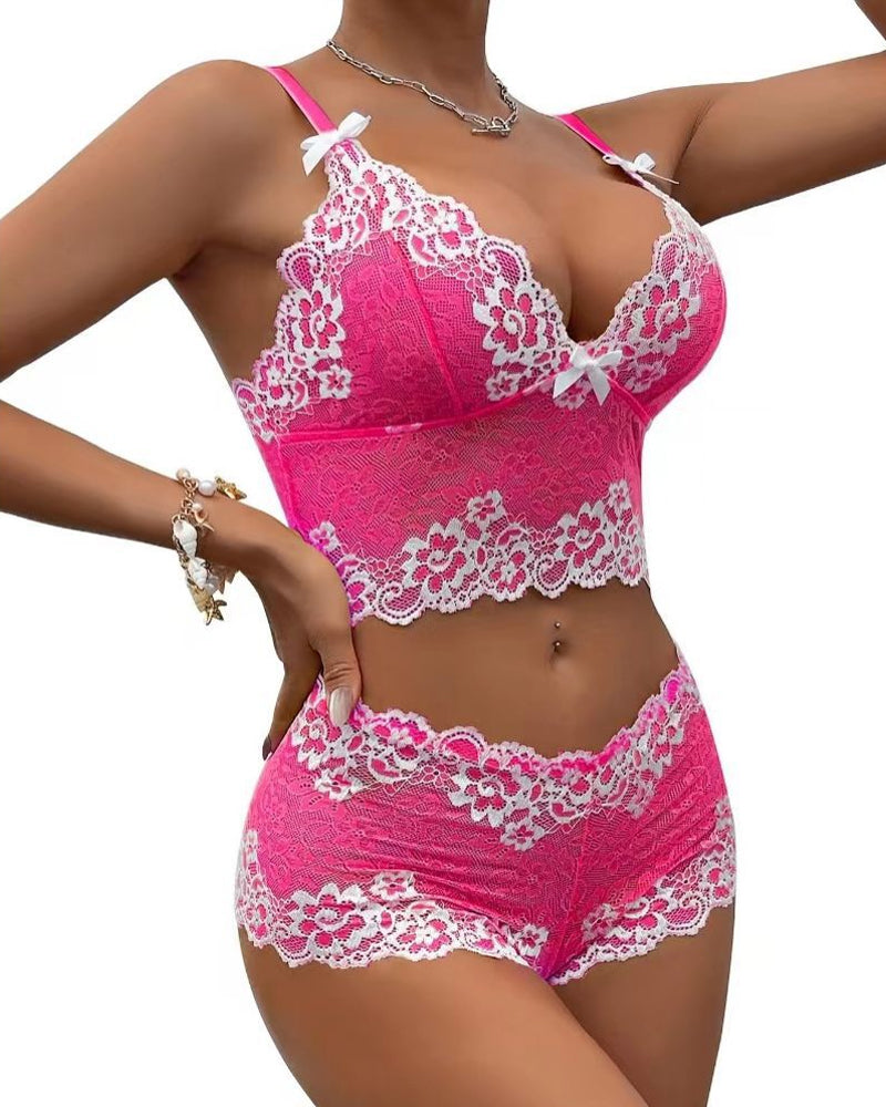 Sexy Lace Colorblock Underwear Set Secondary image
