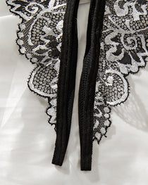 Sexy Floral Lace Exposed Breast Bra and Crotchless Thong Panty Set