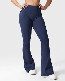 Women's Tummy Control Butt Lifting Pocket Flare Tight Yoga Pants