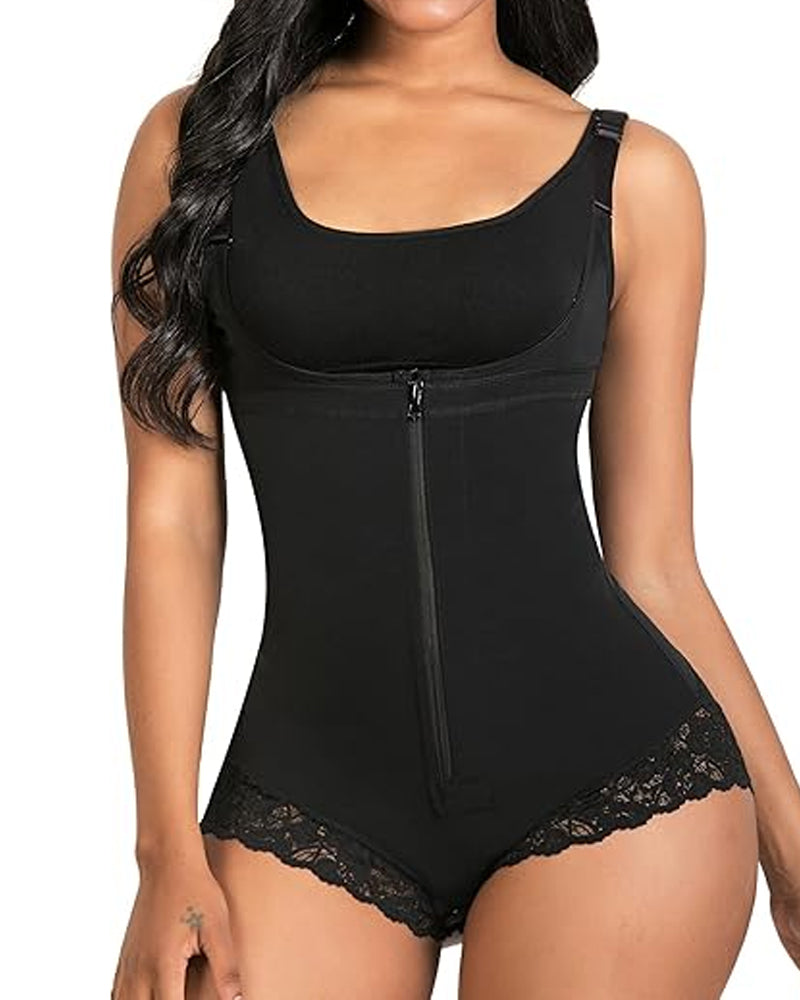 Women Shapewear Tummy Control Fajas Colombianas Body Shaper Zipper Open Bust Bodysuit Main image