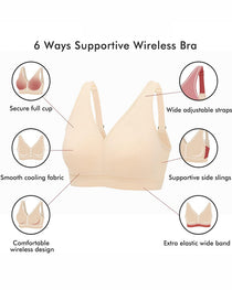 Wire-free Deep V Full Cup Comfortable Bra