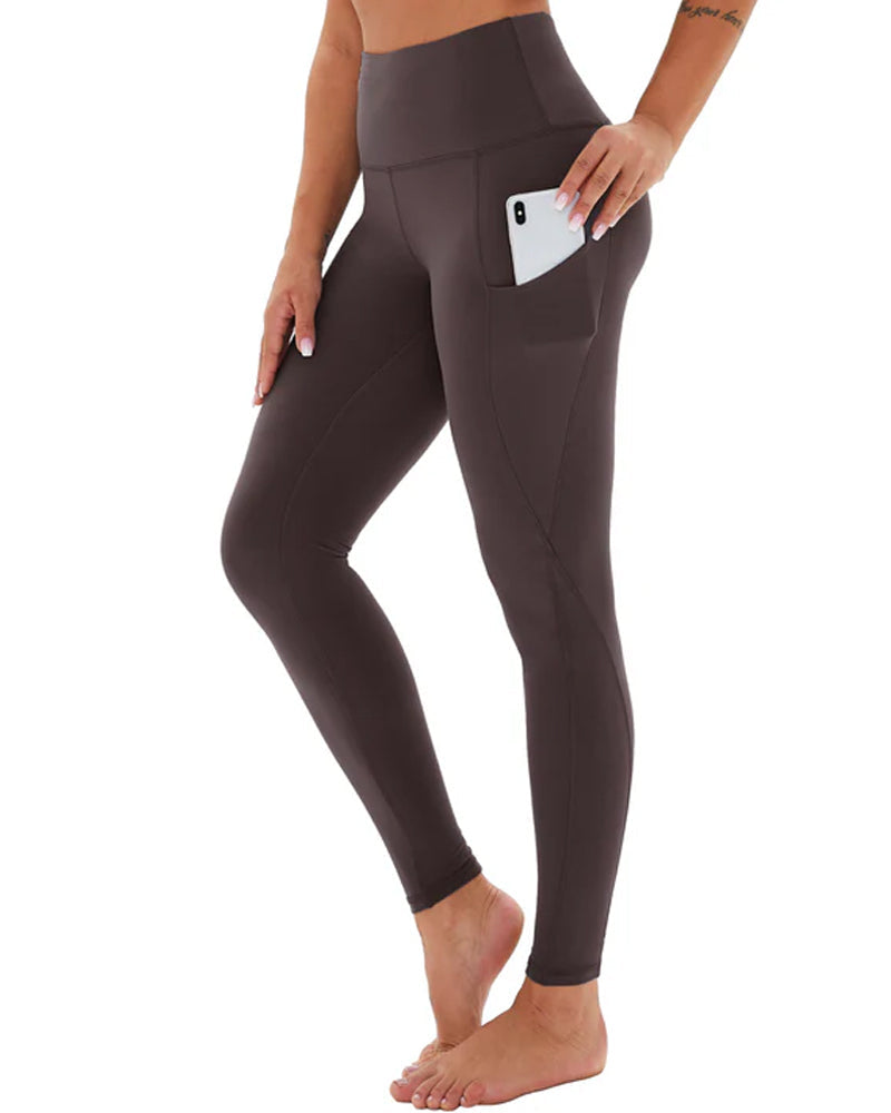 High-waisted Tummy-controlling Elastic Belt Pocket Tight Yoga Pants Secondary image