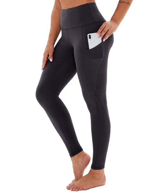 High-waisted Tummy-controlling Elastic Belt Pocket Tight Yoga Pants
