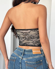 Sexy Lace Button Tube Top