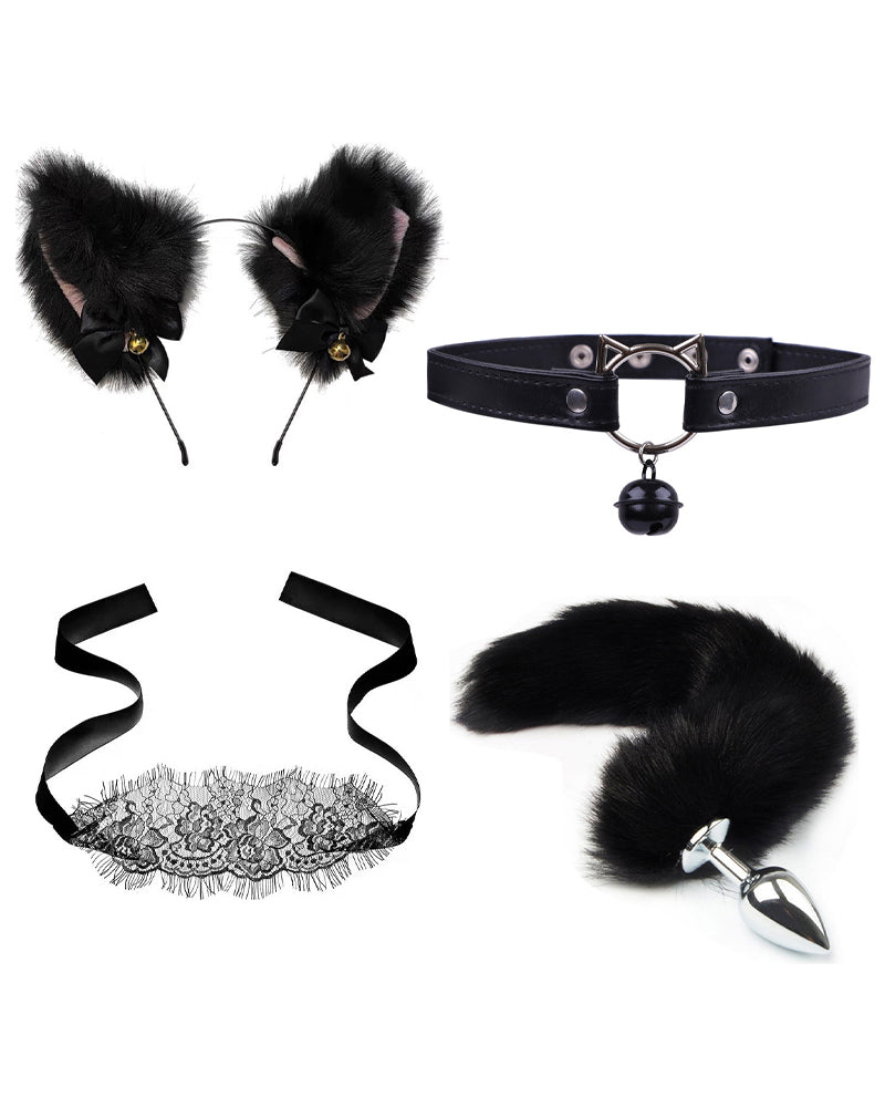 Sexy Bell Collar Tail Jewelry Maid Costume Headdress Neck Accessory Props Set Secondary image