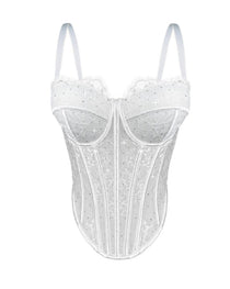 Sexy Diamond Lace Shaping Gathered Fishbone Tube Top