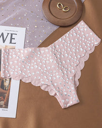 Sexy Seamless Ice Silk Heart Star Printed Panties