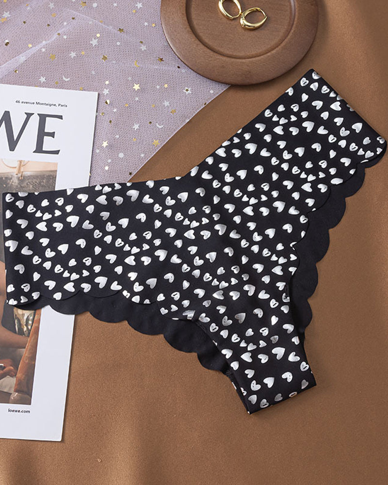 Sexy Seamless Ice Silk Heart Star Printed Panties Secondary image