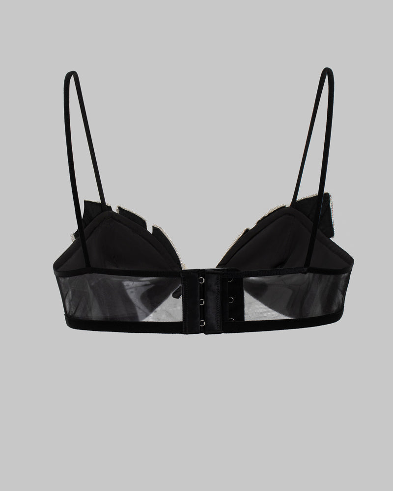 Silver Rhinestone Sexy Mesh Backless Camisole Bra