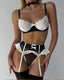Sexy Heart Flower Lace Mesh Splicing Colorblock Fun Lingerie Set