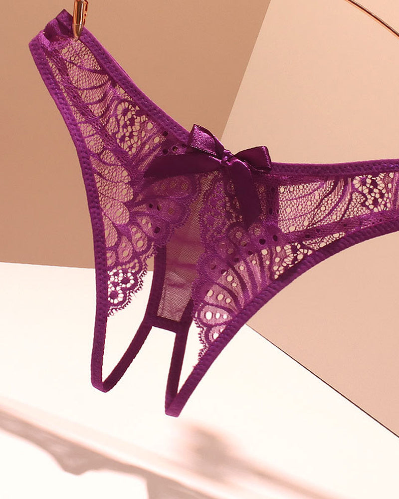 Sexy Lace Crotchless Stretch Thong Main image