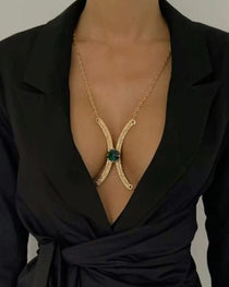 Fashion Sexy Diamond Studded Tassel Bra Necklace