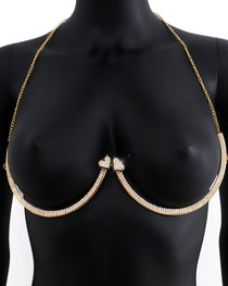 Fashion Sexy Diamond Studded Tassel Bra Necklace