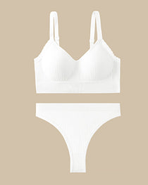 Casual Comfort Lace Wrap Bra Set