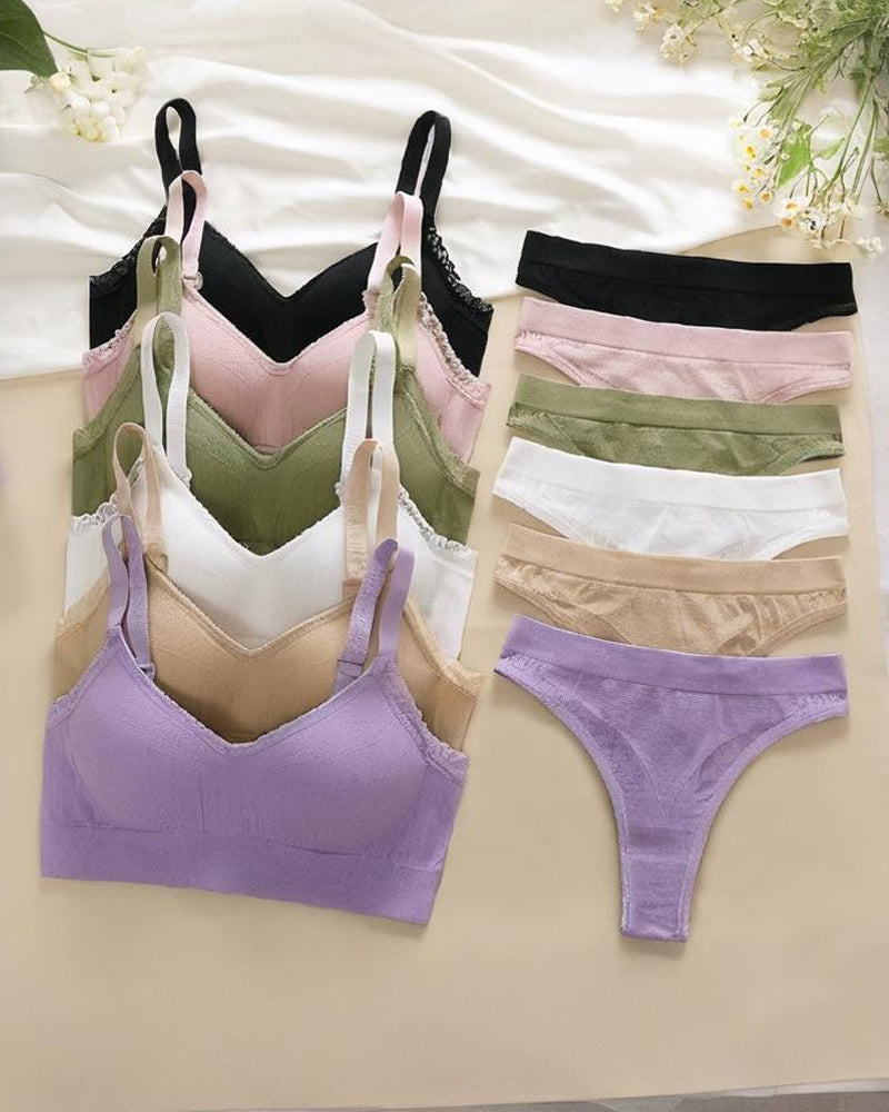 Casual Comfort Lace Wrap Bra Set Secondary image