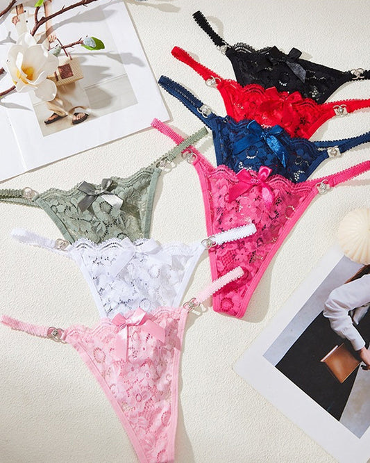 Women's Sexy Floral Lace Translucent Thong