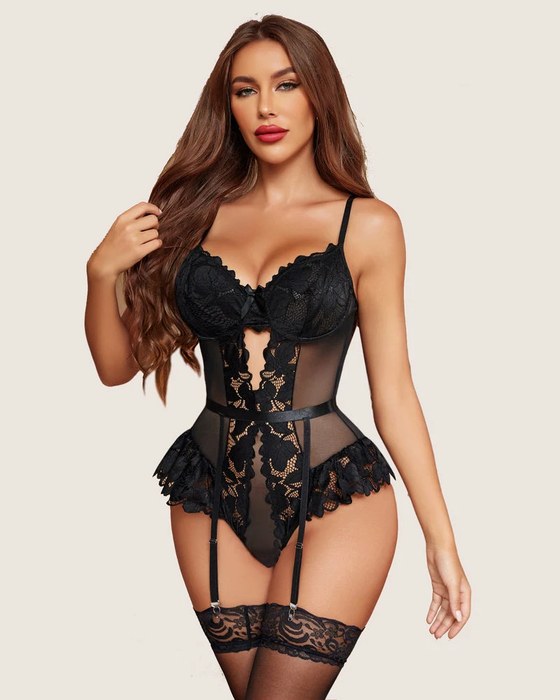 Garter Lingerie Set Underwired Teddy Main image