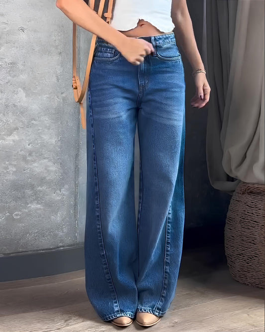 Women's High-waisted Tummy-control Washed Denim Jeans