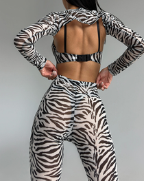Sexy Zebra Print 4-Piece Lingerie Set