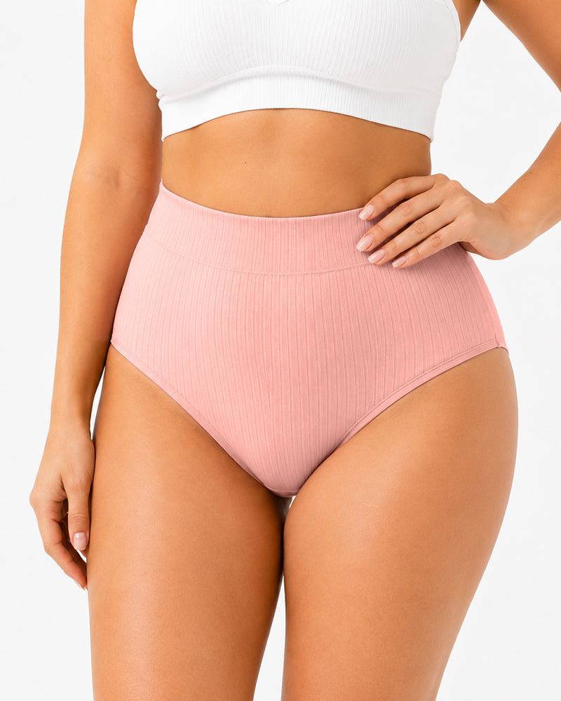 Multi-pack Plus Size High Waist Cotton Ribbed Briefs Main image