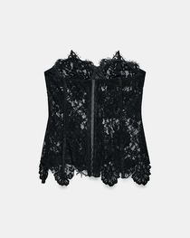 Lace Patchwork Slim Fit Backless Tube Top Camisole Vest