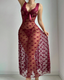 Sexy Heart Polka Dot Sheer Mesh Backless Nightdress