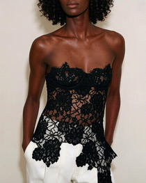 Lace Patchwork Slim Fit Backless Tube Top Camisole Vest
